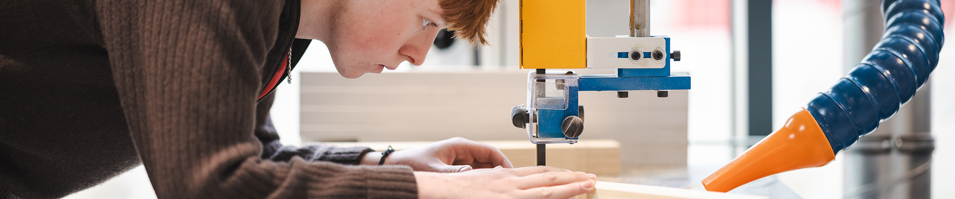 A Richmond upon Thames Student doing bench joinery.