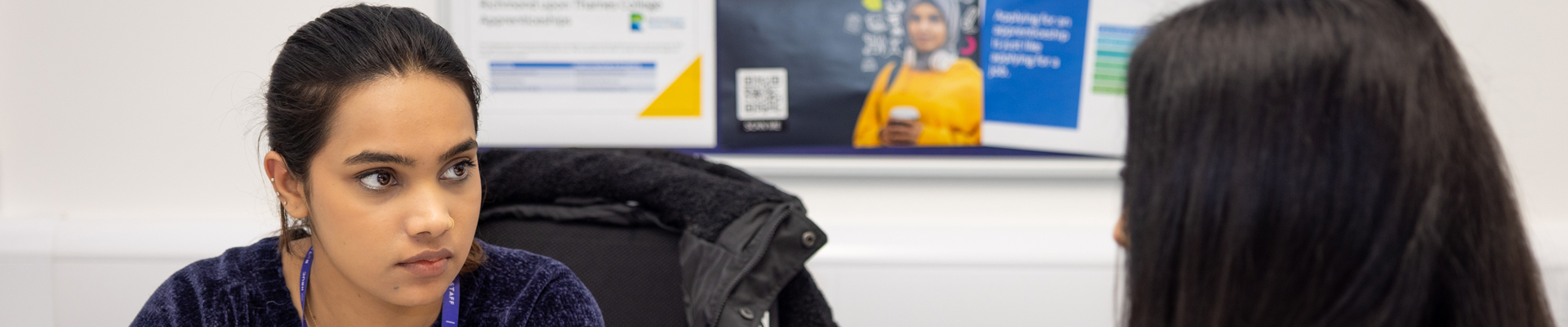 careers adviser giving advice to student