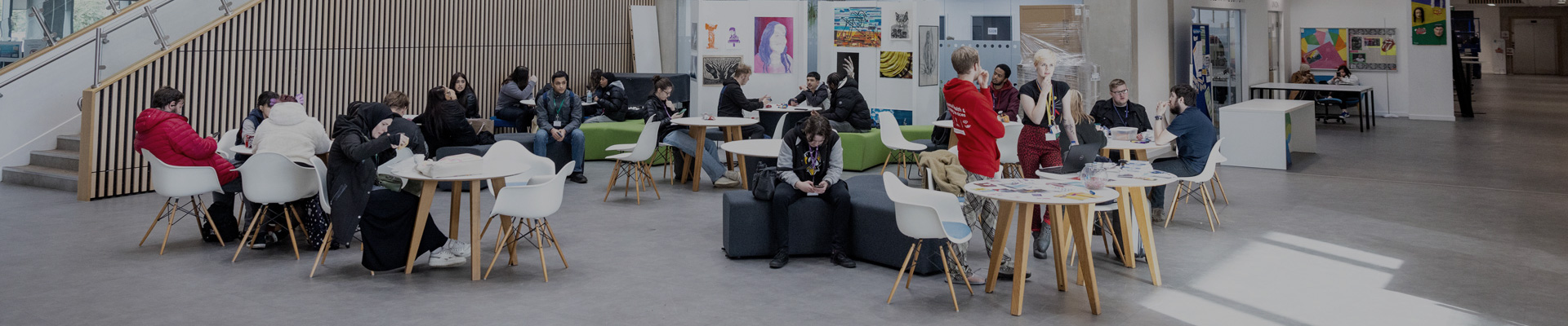 students in atrium