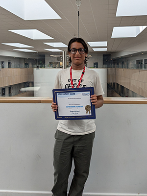 Level 2 Digital Technology student, Suhaan Sirpal, was selected to win a Jack Petchey Award